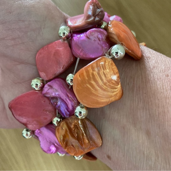 Avenue Pink & Orange Elastic Bracelet - Picture 3 of 4